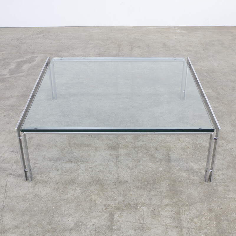 Metaform "M1" glass and chrome coffee table - 1970s