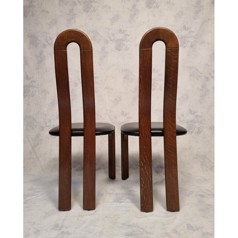 Paar vintage eiken stoelen van Bruno Rey voor Dietiker, 1970