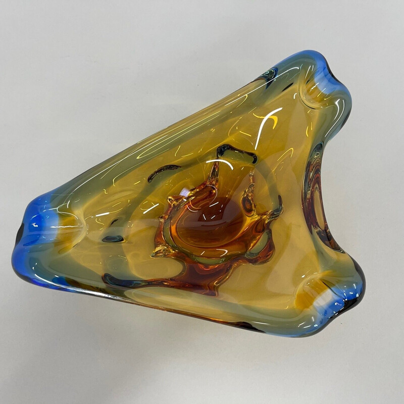 Vintage Bohemian Art Glass ashtray by Josef Hospodka, 1960s