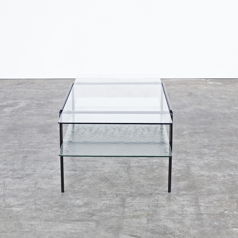 Gispen glass coffee table, André CORDEMEYER - 1950s