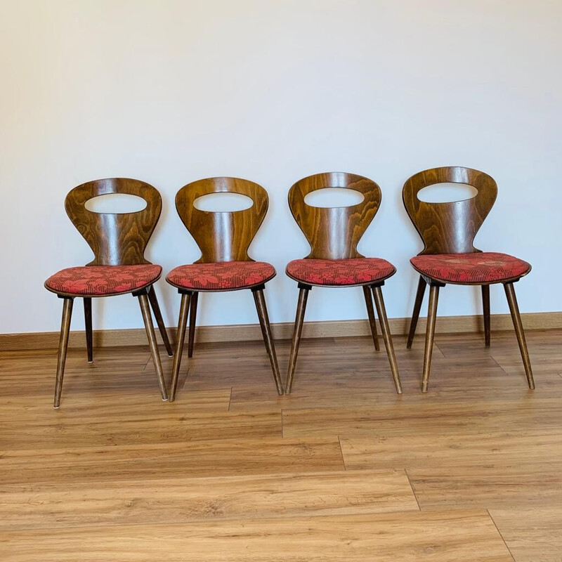 Set of 4 vintage Baumann "ant" chairs