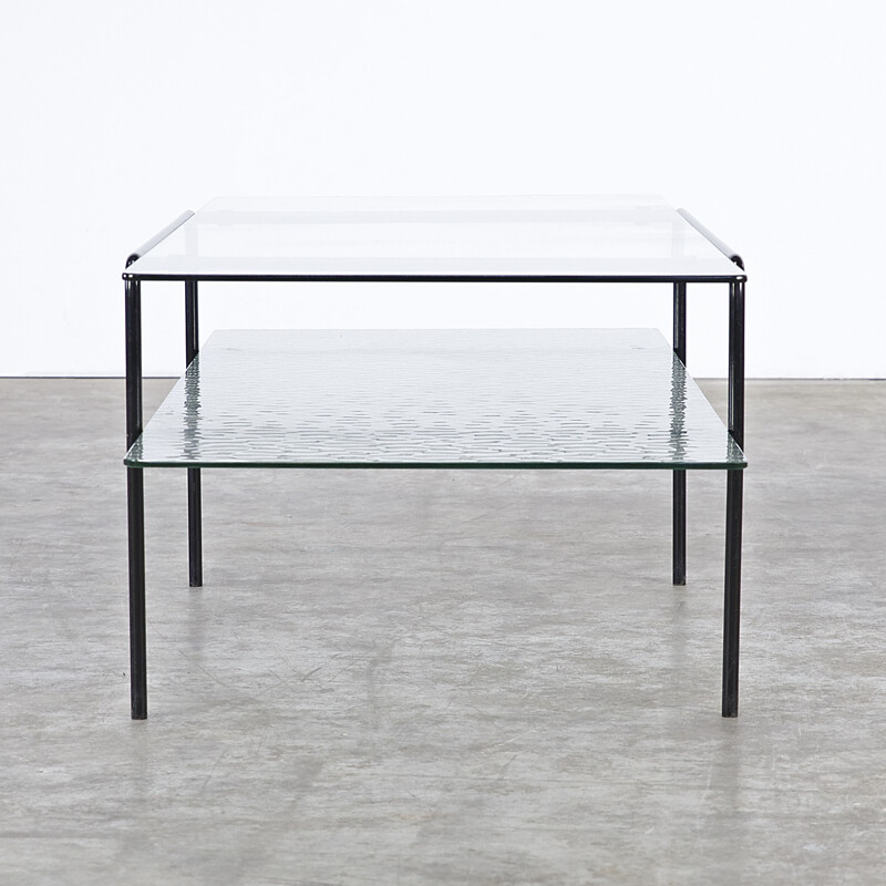 Gispen glass coffee table, André CORDEMEYER - 1950s