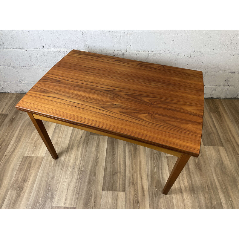 Mesa vintage escandinava de teca con extensiones de roble, 1960