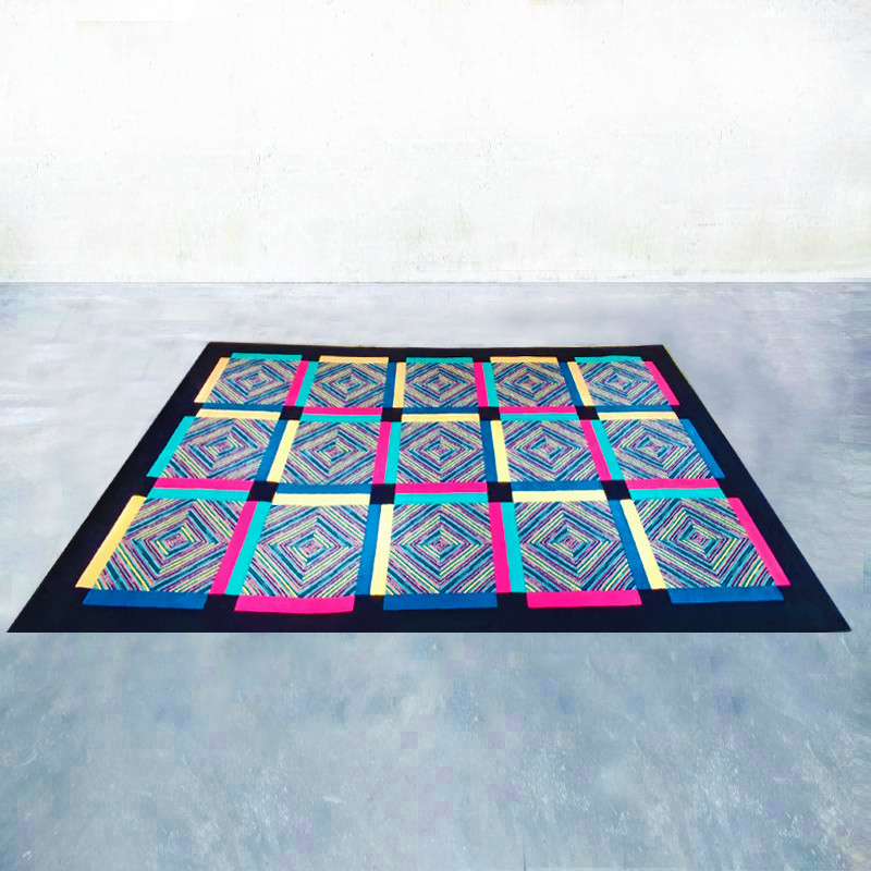 Vintage woolen rug by Ottavio Missoni, Italy 1990s