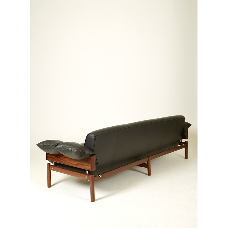 Vintage Mp-13 lederen sofa door Percival Lafer, 1960-1970