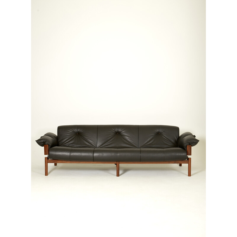 Vintage Mp-13 leather sofa by Percival Lafer, 1960-1970