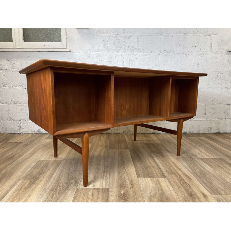 Scandinavian vintage teak double-sided desk, 1960