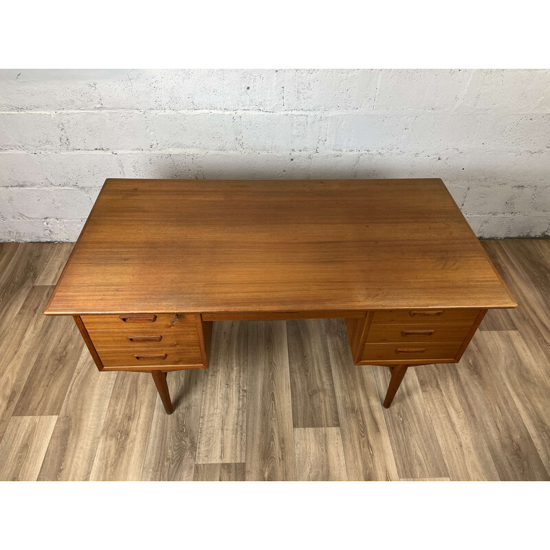 Scandinavian vintage teak double-sided desk, 1960