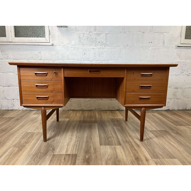 Bureau double face scandinave vintage en teck, 1960