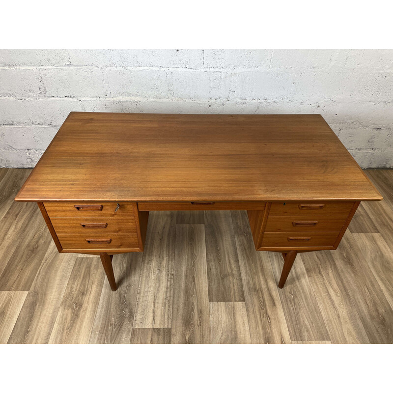 Scandinavian vintage teak double-sided desk, 1960