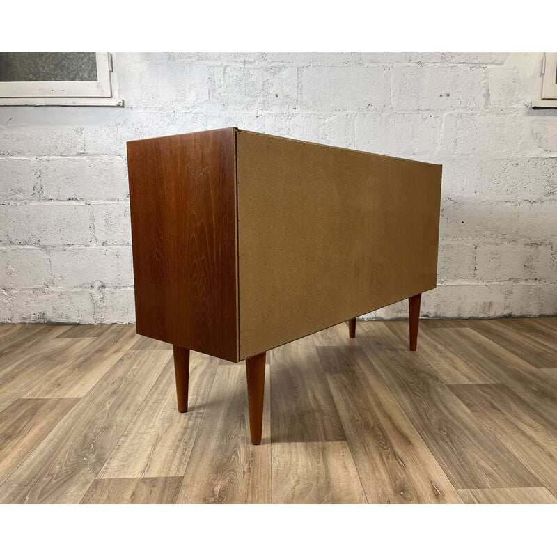 Scandinavian vintage teak sideboard with sliding door, 1960