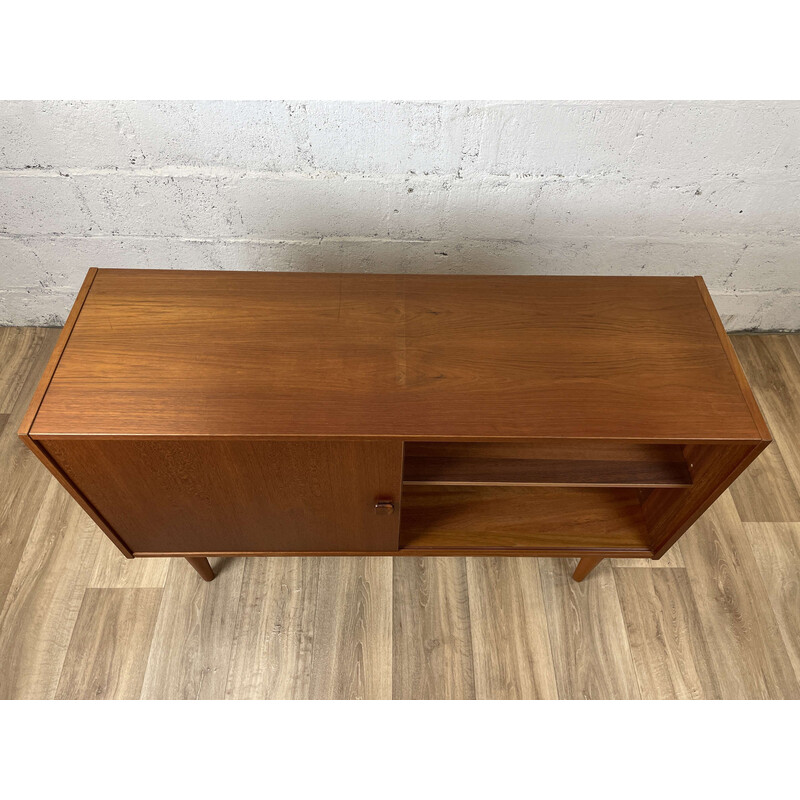 Credenza scandinava vintage in teak con anta scorrevole, 1960