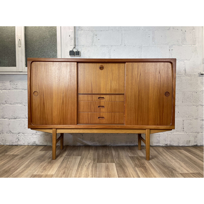 Vintage teak sideboard with 2 shelves, Denmark 1960