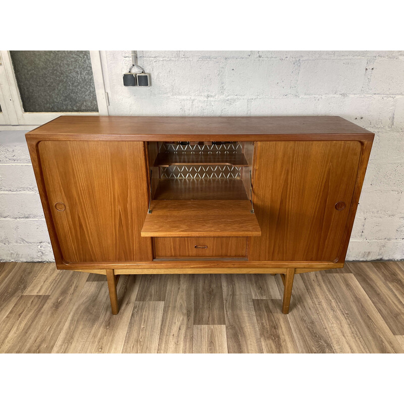 Vintage teak sideboard with 2 shelves, Denmark 1960