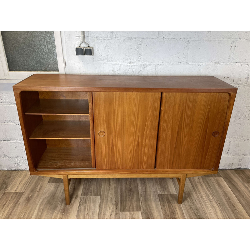 Vintage teak sideboard with 2 shelves, Denmark 1960