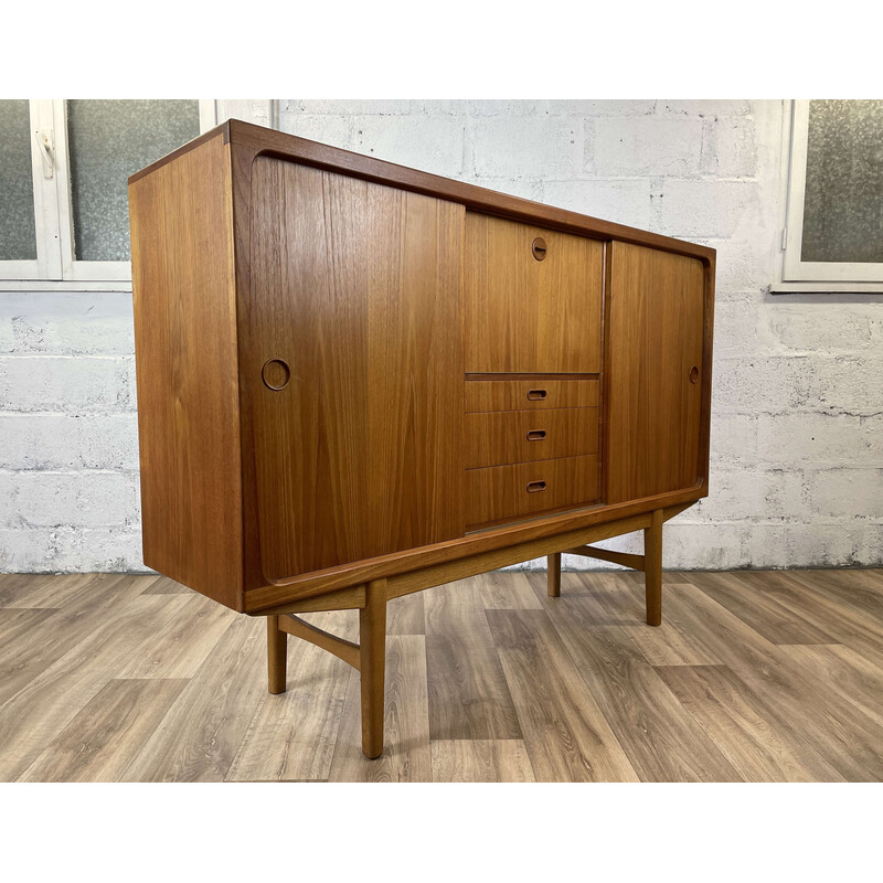 Vintage teak sideboard with 2 shelves, Denmark 1960