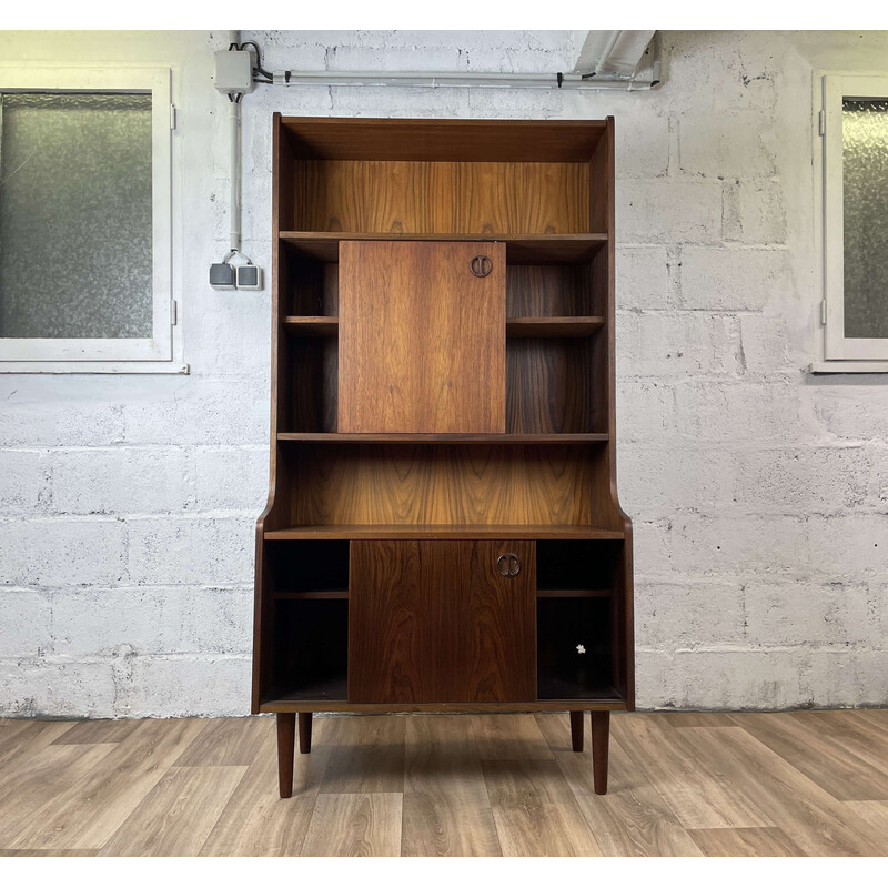 Vintage 4 tier bookcase in rosewood, Denmark 1960