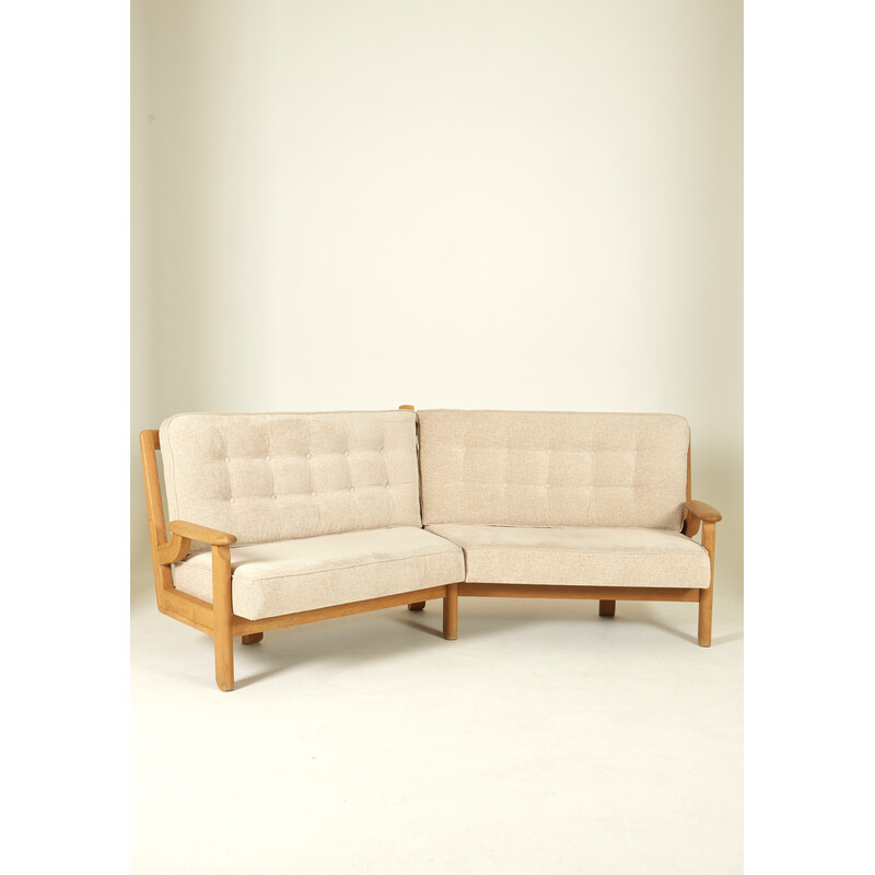 Vintage-Sofa aus Eiche von Guillerme und Chambron, Frankreich 1960