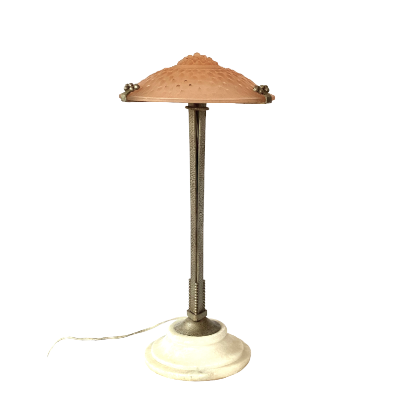 Vintage Art deco table lamp by Muller Freres Luneville for Edgar Brandt, France 1930s