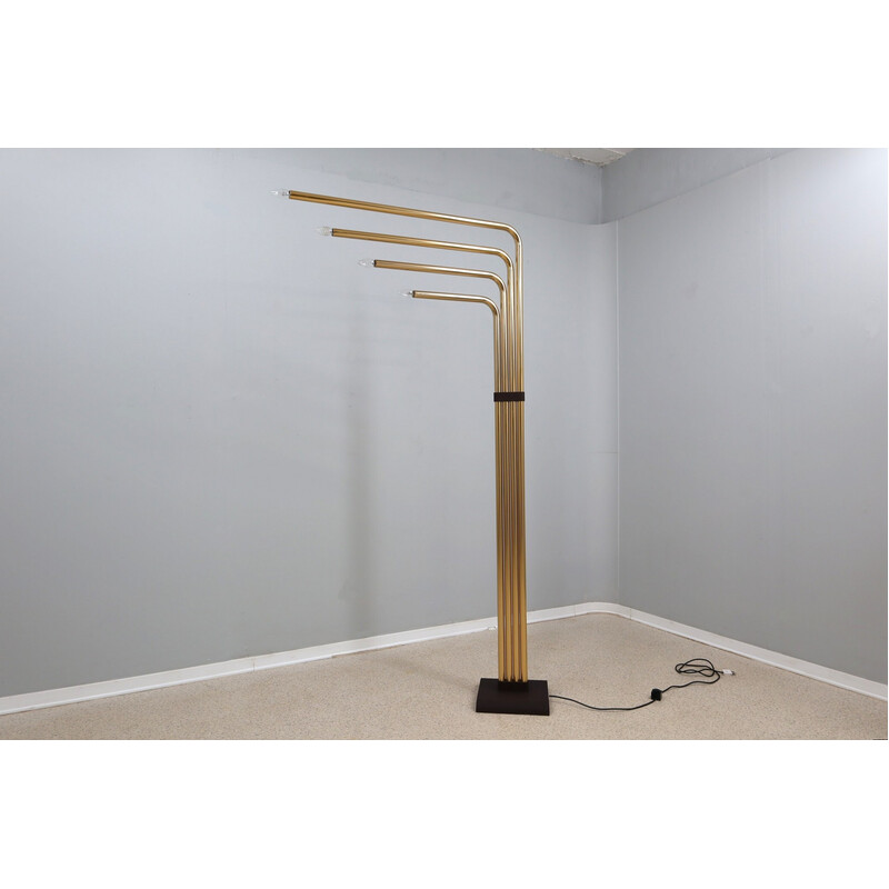 Vintage articulated brass-plated floor lamp by Goffredo Reggiani, Italy 1970