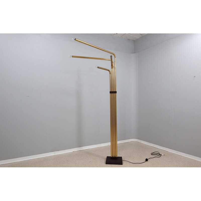 Vintage articulated brass-plated floor lamp by Goffredo Reggiani, Italy 1970