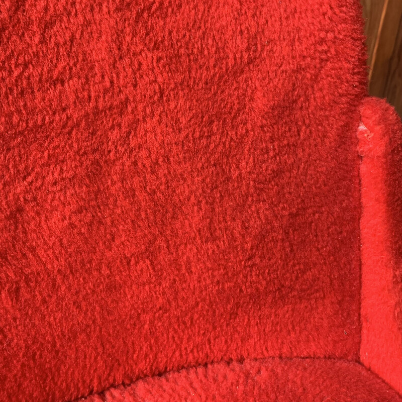 Coppia di sedie vintage in mussola rossa