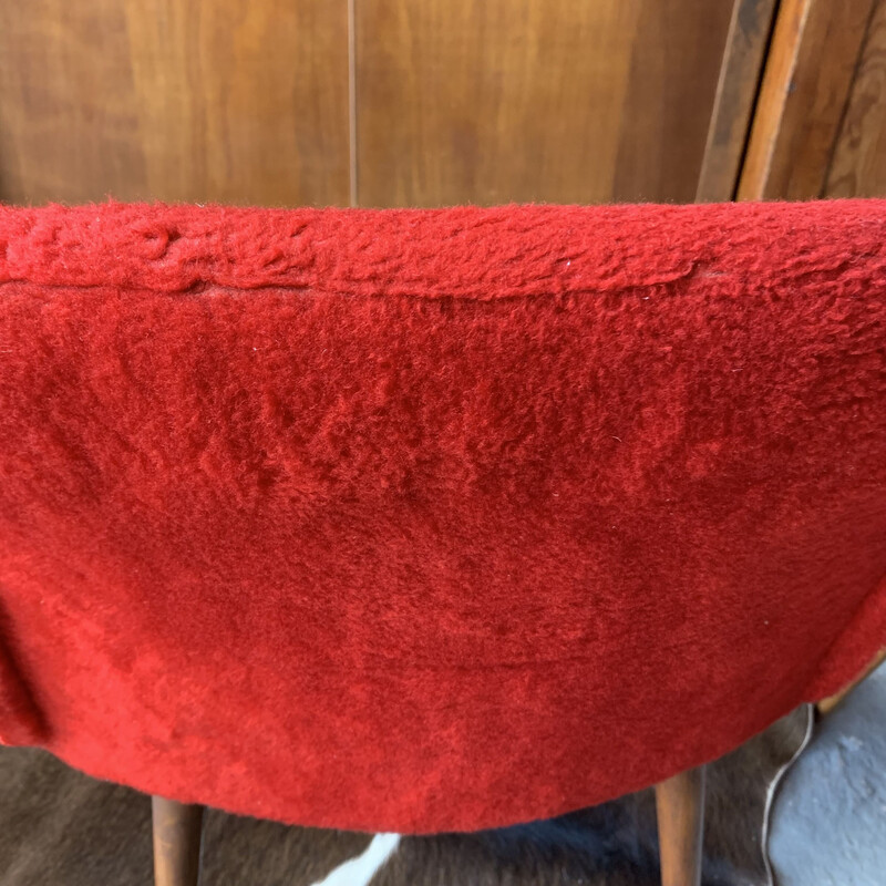 Coppia di sedie vintage in mussola rossa