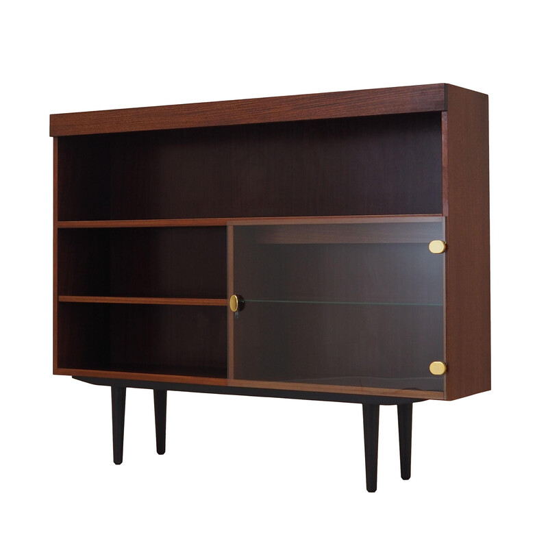 Vintage mahogany bookcase with 2 openings, Sweden 1970
