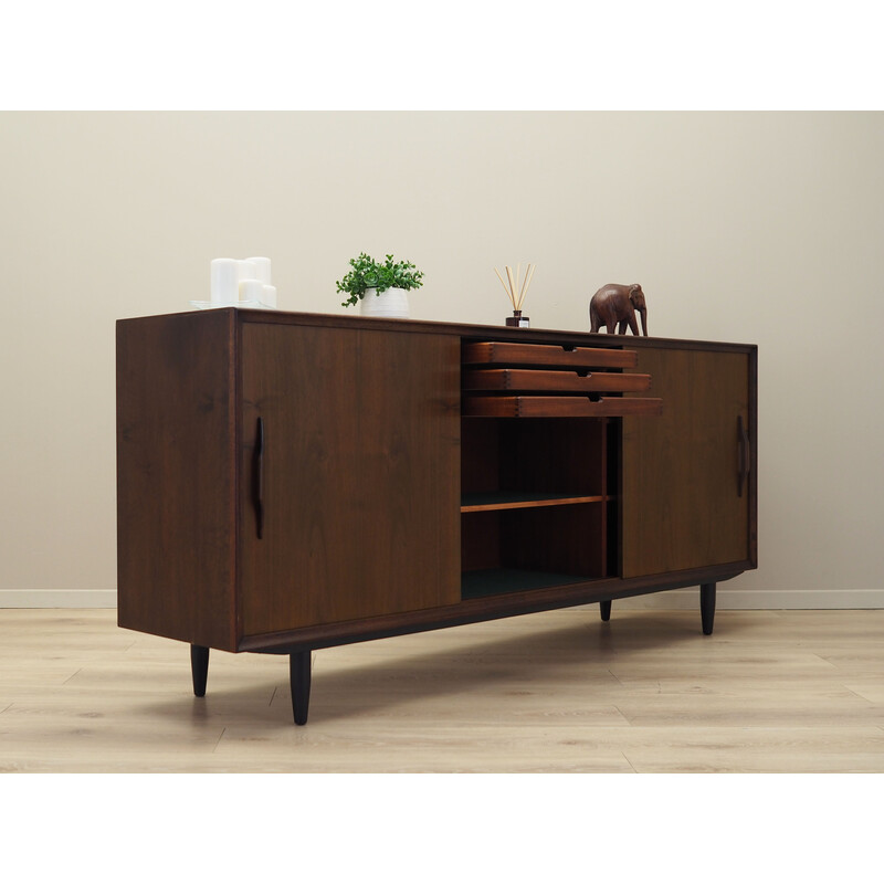 Vintage walnut highboard with sliding doors, Denmark 1960