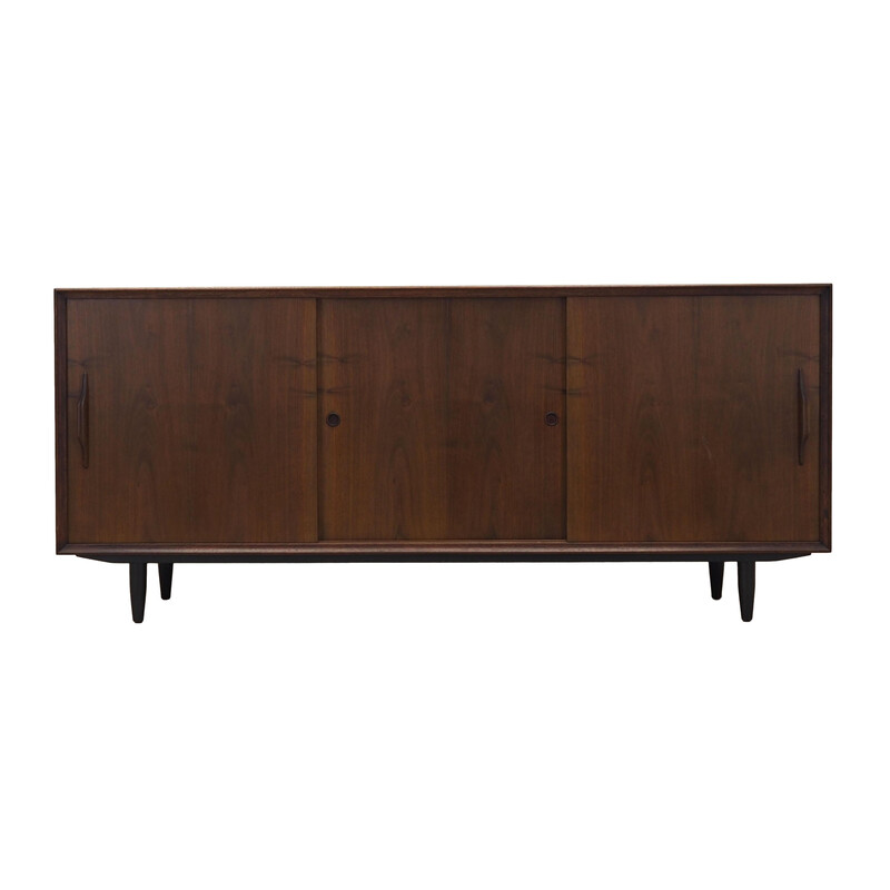 Vintage walnut highboard with sliding doors, Denmark 1960