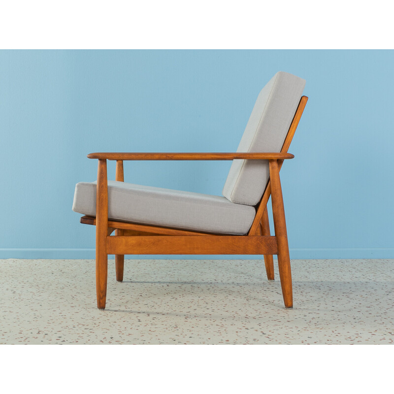 Vintage beechwood armchair with reupholstered, Germany 1960s