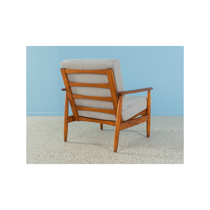 Fauteuil vintage en bois de hêtre avec rembourrage, Allemagne 1960