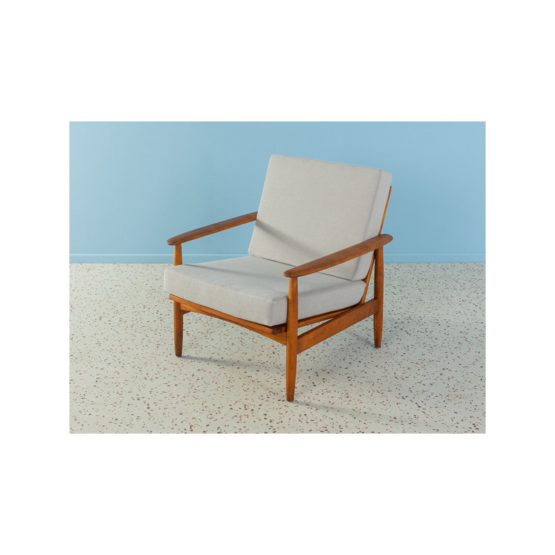 Vintage beechwood armchair with reupholstered, Germany 1960s