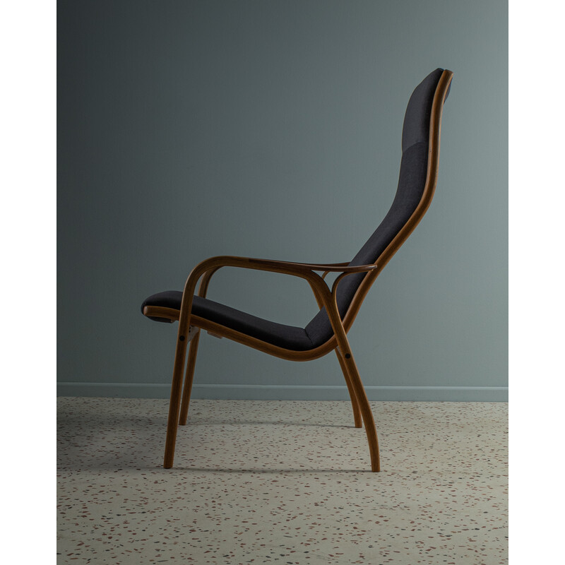 Vintage “Lamino” armchair with footrest by Yngve Ekström for Swedese, Sweden 1950s