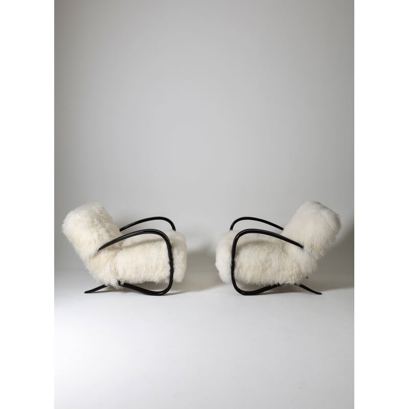 Pair of vintage armchairs h269 by Jindrich Halabala for Up Zavody Brno, 1930