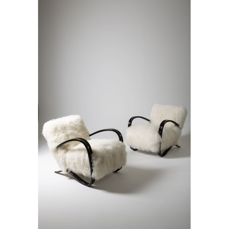 Pair of vintage armchairs h269 by Jindrich Halabala for Up Zavody Brno, 1930