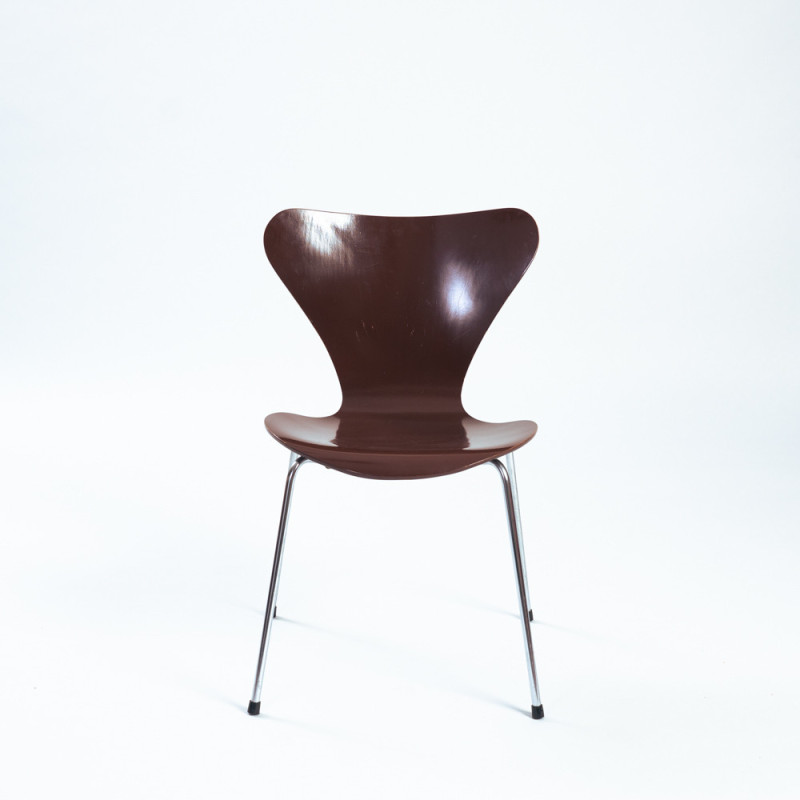 Ensemble de 5 chaises vintage Butterfly 3107 série 7 marron par Arne Jacobsen pour Fritz Hansen, 1960