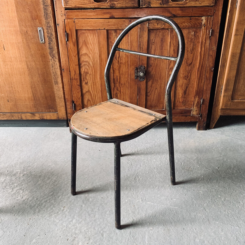 Paar vintage stapelstoelen van René Herbst voor Mobilor