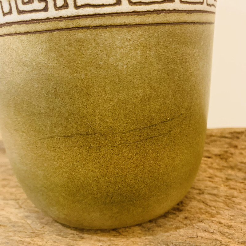 Vintage-Vase mit Aztekenmotiven von René Morel