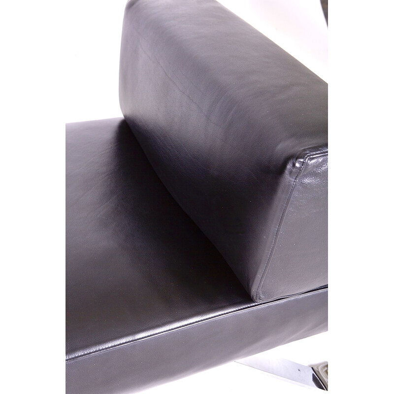 Pareja de sillones vintage ombra 512 de acero cromado pulido y cuero de Charlotte Perriand