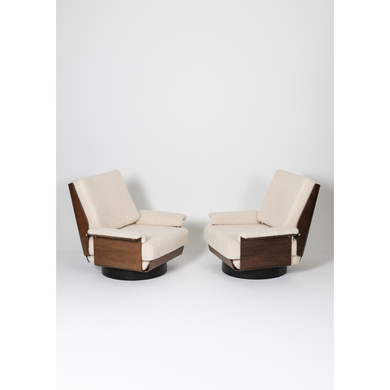 Pair of vintage Viborg armchairs in Rio rosewood by Bernard Brunier, 1960