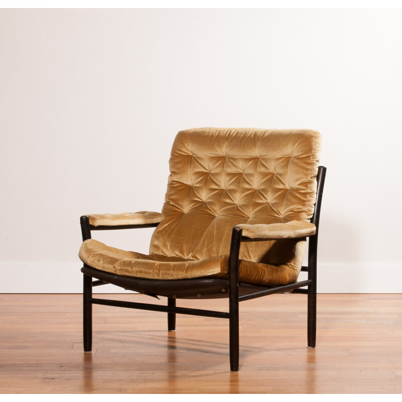 DUX Armchair in velours, Kenneth BERGENBLAD - 1970s