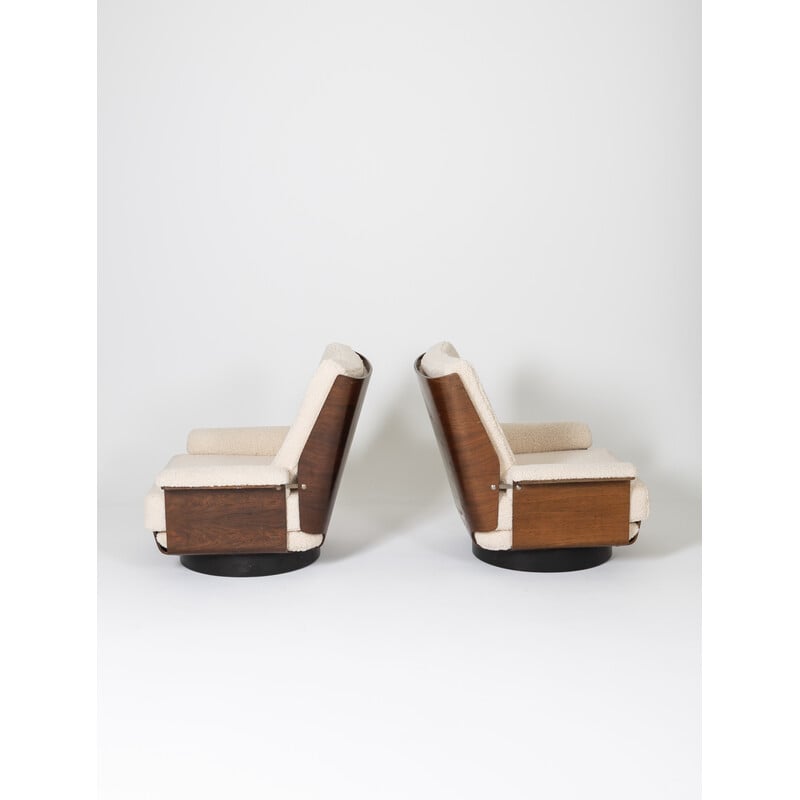 Pair of vintage Viborg armchairs in Rio rosewood by Bernard Brunier, 1960