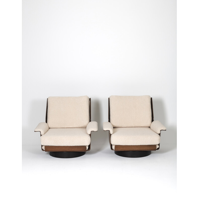 Paar vintage Viborg fauteuils in Rio palissander van Bernard Brunier, 1960