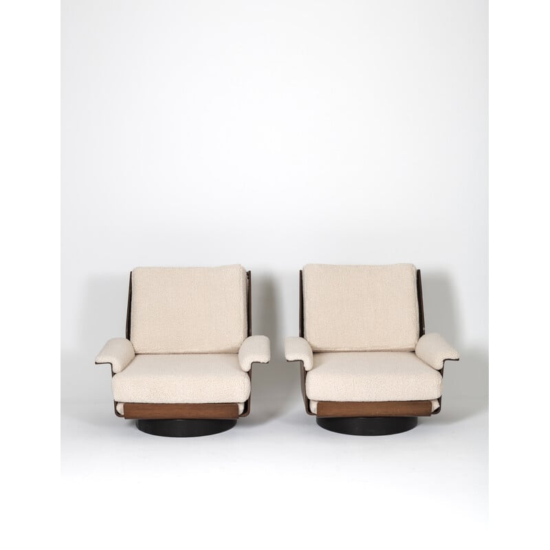 Pair of vintage Viborg armchairs in Rio rosewood by Bernard Brunier, 1960