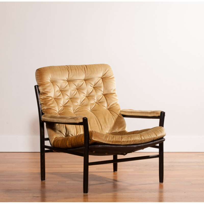 DUX Armchair in velours, Kenneth BERGENBLAD - 1970s