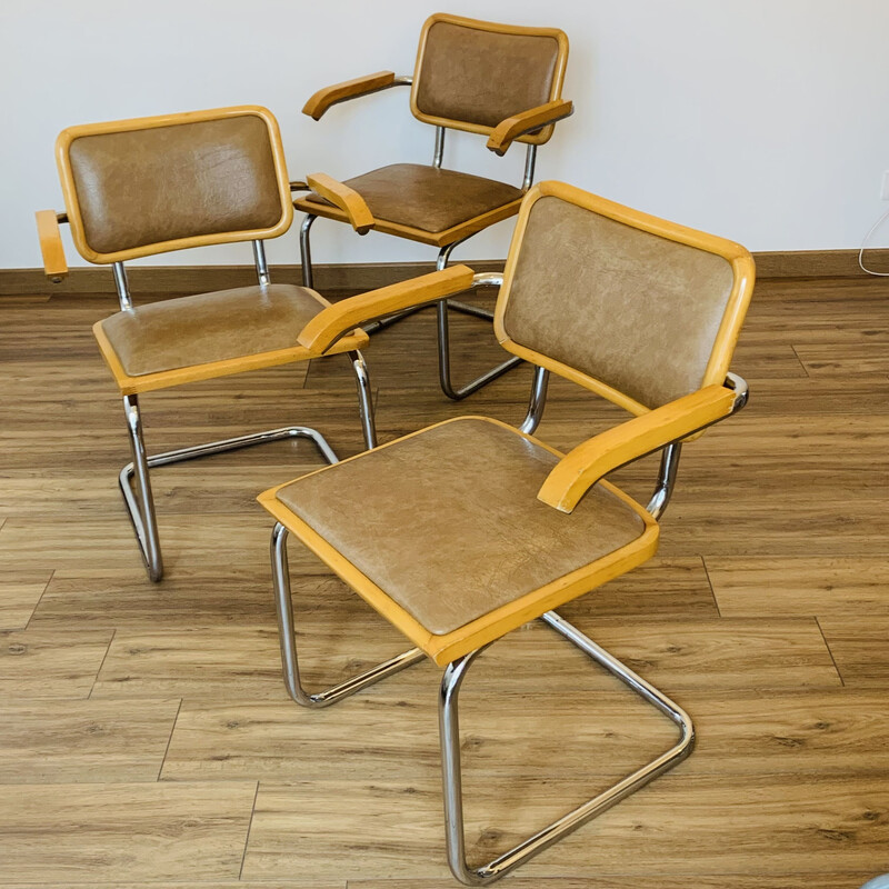 Paire de chaises B64 vintage de Marcel Breuer, 1980