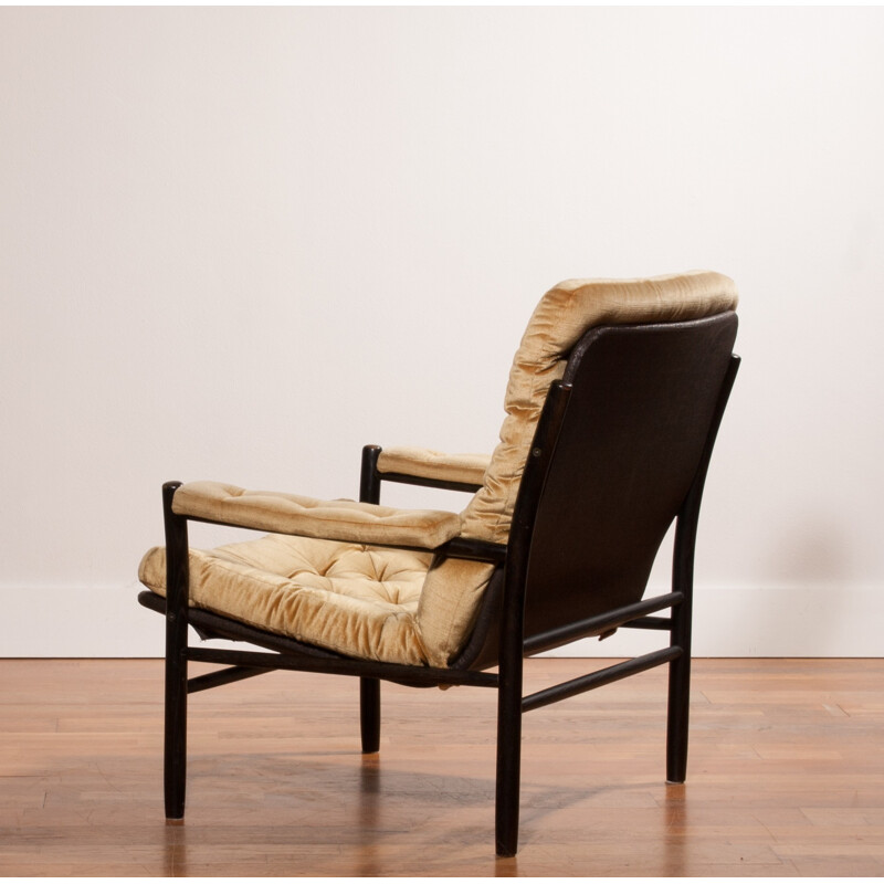 DUX Armchair in velours, Kenneth BERGENBLAD - 1970s