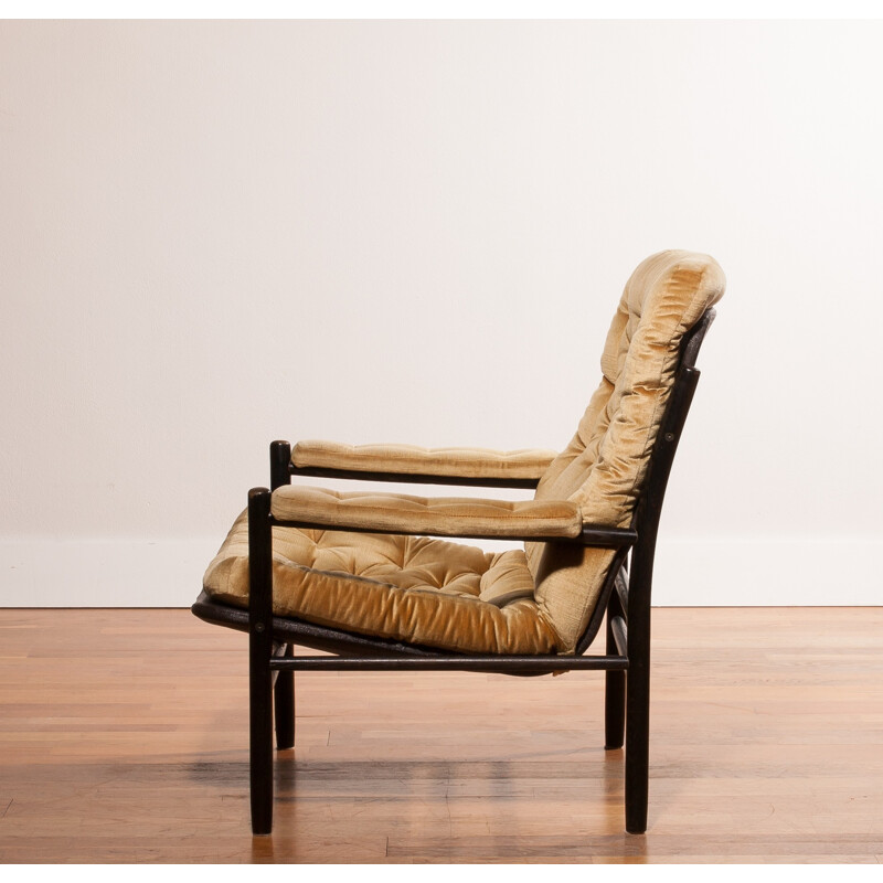 DUX Armchair in velours, Kenneth BERGENBLAD - 1970s