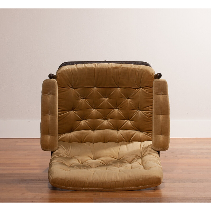 DUX Armchair in velours, Kenneth BERGENBLAD - 1970s